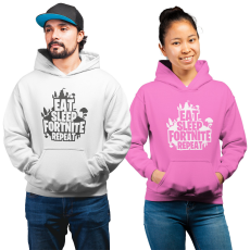 Fruit of the Loom, Kariban Eat Sleep Fortnite Repeat - Unisex Pulóver