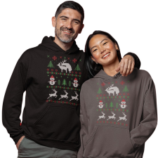 Fruit of the Loom, Kariban Érdekes karácsony - Unisex Kapucnis Pulóver női pulóver, kardigán