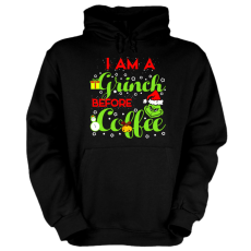 Fruit of the Loom, Kariban I'm a Grinch before coffee - Unisex Kapucnis Pulóver