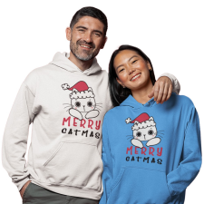 Fruit of the Loom, Kariban Merry Catmas - Unixes Kapucnis Pulóver férfi pulóver, kardigán