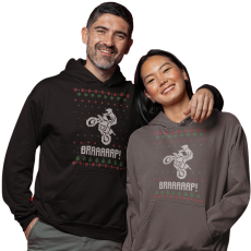 Fruit of the Loom, Kariban Motoros karácsony - Unisex Kapucnis Pulóver