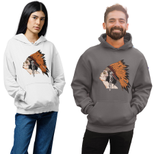 Fruit of the Loom, Kariban Rituálé Indián nő - Unisex Kapucnis Pulóver női pulóver, kardigán