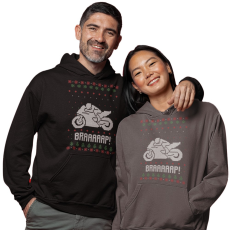 Fruit of the Loom, Kariban Sport Motoros karácsony - Unisex Kapucnis Pulóver