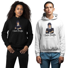 Fruit of the Loom, Kariban Wednesday I hate people - Unisex Kapucnis Pulóver