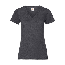 Fruit of the Loom Női póló Csapott ujjú Fruit of the Loom Valueweight V-Neck T Lady-Fit - XS, Sötét heather szürke
