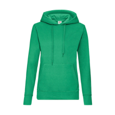 Fruit of the Loom Női Pulóver Kapucnis Hosszú ujjú Fruit of the Loom Classic Hooded Sweat Lady-Fit - XL, Kelly zöld női pulóver, kardigán