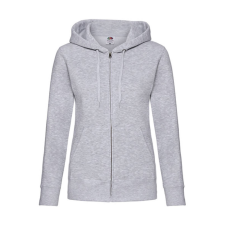 Fruit of the Loom Női Pulóver Kapucnis Hosszú ujjú Fruit of the Loom Premium Hooded Sweat Jacket Lady-Fit - XS (8), Heather szürke női pulóver, kardigán