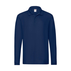 Fruit of the Loom Uniszex Galléros póló Hosszú ujjú Fruit of the Loom Premium Long Sleeve Polo - M, Sötétkék (navy)