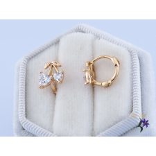  Fruzsi antiallergén béby fehér köves fülbevaló-18K fülbevaló