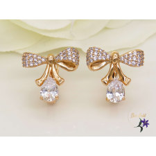  Fruzsina antiallergén masni fülbevaló csüngős cirkónia kővel 18K - fehér fülbevaló