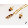  Fruzsina antiallergén pirosköves szett,nyaklánc fülbevaló-18K