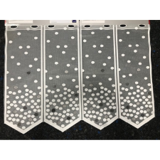 Függöny jacquard vitrázs pöttyös ezüst 60 cm magas méteráru lakástextília