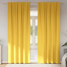  Függönyök 2 pcs mustársárga 225 x 140 cm Poliészter lakástextília