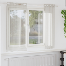 Függönyök függönyökkel 2 pcs Krémszínű 140 x 175 cm Poliészter lakástextília