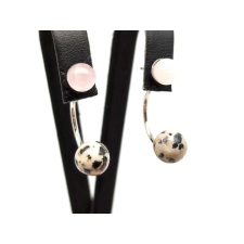  Fülbevaló golyó jáspis dalmata rózsa dupla 6,5-8,5mm fülbevaló