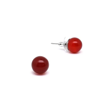 Fülbevaló golyó karneol 10mm fülbevaló
