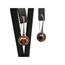  Fülbevaló golyó sardonyx kis kürt lógós 10-11mm fülbevaló