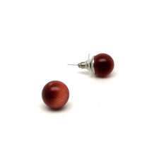  Fülbevaló golyó vörös goldstone 12-12,5mm fülbevaló