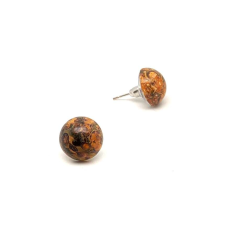 Fülbevaló lencse jáspis leopárd 8mm fülbevaló