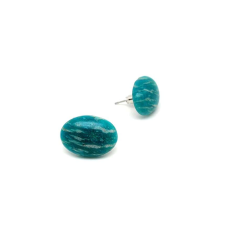 Fülbevaló ovális amazonit orosz 13x18mm fülbevaló