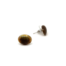 Fülbevaló ovális zöldes labradorit 8x10mm fülbevaló
