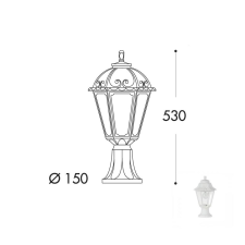 Fumagalli MINILOT/SALEM LED kültéri állólámpa fehér (K26.111.000.WXE27) (K26.111.000.WXE27) kültéri világítás