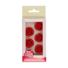 Funcakes cukordísz, piros rózsa, 6db sütés és főzés