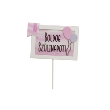 Fundrag Boldog Szülinapot rózsaszín lufis tortadísz beszúró sütés és főzés