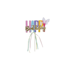 Fundrag Vidám színes pillangós Happy Birthday tortadísz beszúró sütés és főzés