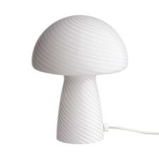 FUNGI TOWN üveg asztali lámpa, fehér világítás