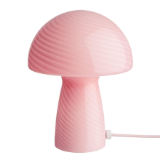 FUNGI TOWN üveg asztali lámpa, rózsaszín világítás