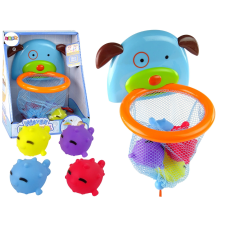 Fürdőjáték mini kosárlabda kutya gumihalak fürdőszobai játék
