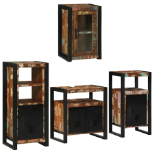  Fürdőszoba bútor szett 4 pcs Szilárd újrahasznosított fa fürdőszoba bútor