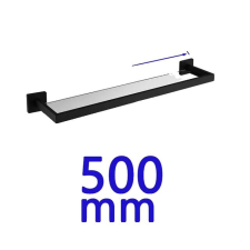 Fürdőszoba hardver, matt fekete kivitel, 304 rozsdamentes acél, Üvegpolc 50 cm fürdőszoba bútor