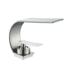  Fürdőszoba mosdócsaptelep, kortárs design, vízesés kimenet, szálcsiszolt nikkel csaptelep