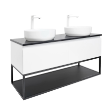 Fürdőszoba szekrény takarólemezzel SAT B-Way 119x30x45 cm fehér fényű BWAY120WTKUBF fürdőszoba bútor