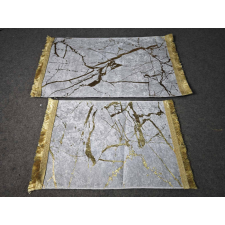  Fürdőszoba szőnyeg 2 részes=50x80cm+50x40cm világosszürke márvány arany-rojttal fürdőszoba kiegészítő