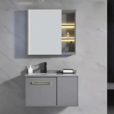  Fürdőszobabútor-garnitúra 80x47cm 3 darabos szürke színben fürdőszoba bútor