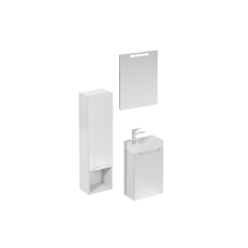  Fürdőszobagarnitúra mosdóval mosdócsappal, kifolyóval és szifonnal Naturel Stilla fehér fényű KSETSTILLA022 fürdőszoba bútor