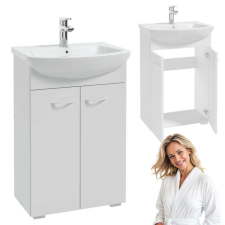  Fürdőszobai állószekrény mosdóval HERA D55 fehér, két ajtóval fürdőszoba bútor