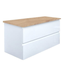 Fürdőszobaszekrény fedőlemezzel SAT B-Way 99x50x45 cm fehér fényes BWAY2100WDOAK fürdőszoba bútor