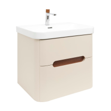  Fürdőszobaszekrény mosdókagylóval és keverővel SAT Fusion 57,5x53x45 cm homokbézs matt SATFUSION260BEUBA fürdőszoba bútor