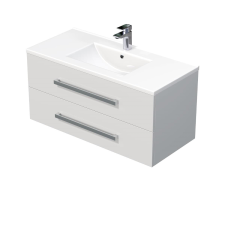  Fürdőszobaszekrény mosdókagylóval Naturel Cube Way 100x53x46 cm fehér fényes CUBE461002BIMOD fürdőszoba bútor