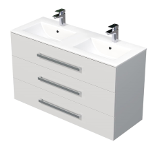  Fürdőszobaszekrény mosdókagylóval Naturel Cube Way 120x76,5x46 cm fehér fényes CUBE461203BIMOD fürdőszoba bútor