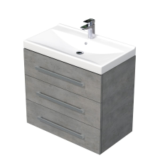  Fürdőszobaszekrény mosdókagylóval Naturel Cube Way 80x76,5x46 cm betonszőnyeg CUBE46803BEVER fürdőszoba bútor