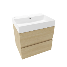  Fürdőszobaszekrény mosdókagylóval Naturel Verona 60x50x45,5 cm világos fa matt VERONA60SDU2 fürdőszoba bútor