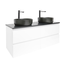 Fürdőszobaszekrény mosdókagylóval SAT B-Way 119x50x45 cm fehér fényes BWAY2120WTKUB fürdőszoba bútor