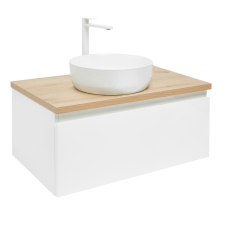  Fürdőszobaszekrény mosdókagylóval SAT B-Way 79x30x45 cm fehér fényes BWAY80WDOAKU2B fürdőszoba bútor