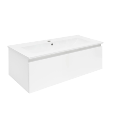 Fürdőszobaszekrény mosdókagylóval SAT B-Way 99x30x45 cm fehér fényes BWAY100WU4 fürdőszoba bútor
