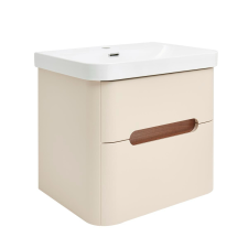  Fürdőszobaszekrény mosdókagylóval SAT Fusion 57,5x53x45 cm homokbézs matt SATFUSION260BEU fürdőszoba bútor
